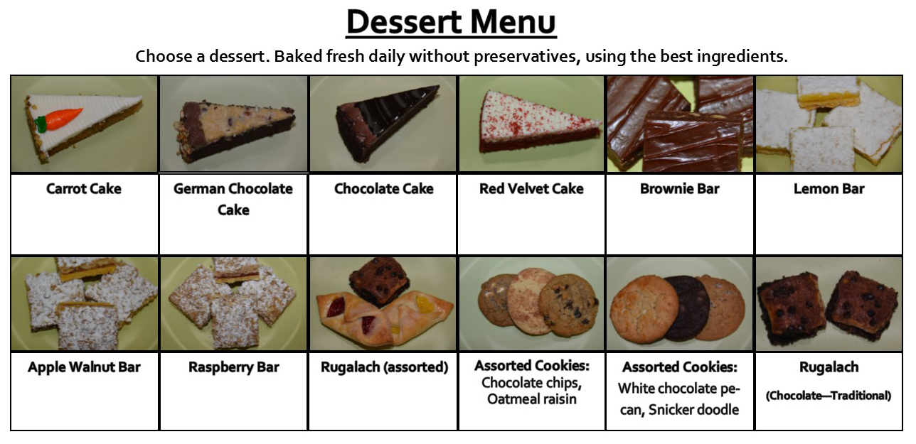 Martha's Senior Gourmet Dessert Menu